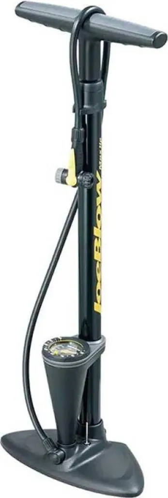 Pompe à pied vélo Topeak JoeBlow Max HP argentée avec manomètre bar