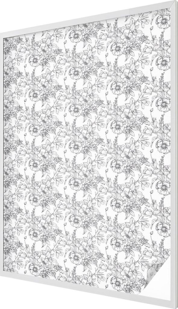 Buntglas Fensterfolie – 146x100 cm – Stained-Glass Design – blickdichte dekorative Sichtschutzfolie – selbstklebend, UV-Schutz – Florale ...