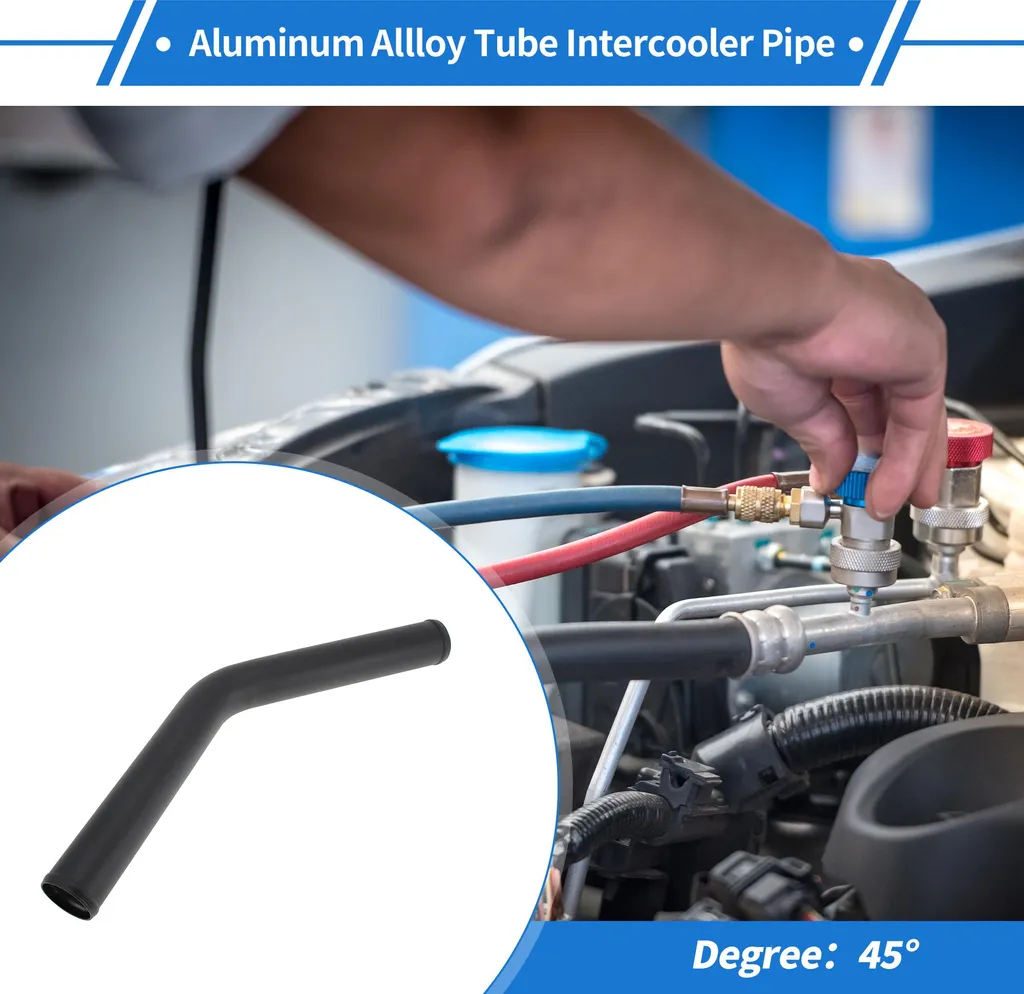 Tube Intercooler Aluminium 45° - Évitez les Fuites d'Air Turbo 2,5" Noir