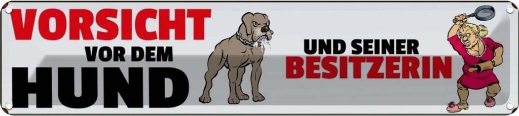 vianmo Blechschild 10x46 cm vor dem Hund und seine Tier Haustier