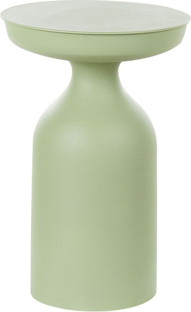 BELIANI Beistelltisch Hellgrün Metall Matt Hoch Rund 33 cm T-Form Pilzform Flaschenform Konisch Modern Couchtisch für Pflanzen Wohnzimmer Aus...