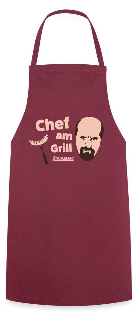 Spreadshirt Stromberg Chef Am Grill Kochschürze, One size, Bordeaux
