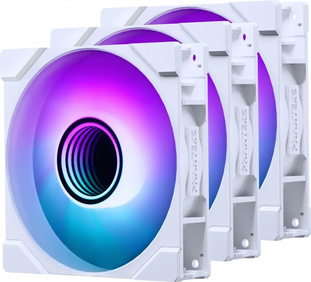 Phanteks M25 Gen2 PWM D-RGB Blanc Pack de 3 Ventilateurs PC Silencieux