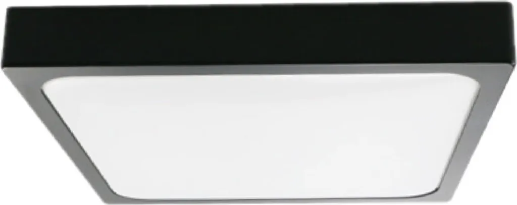 Plafonnier LED anti-humidité IP44 noir 30W 420mm pour éclairage puissant