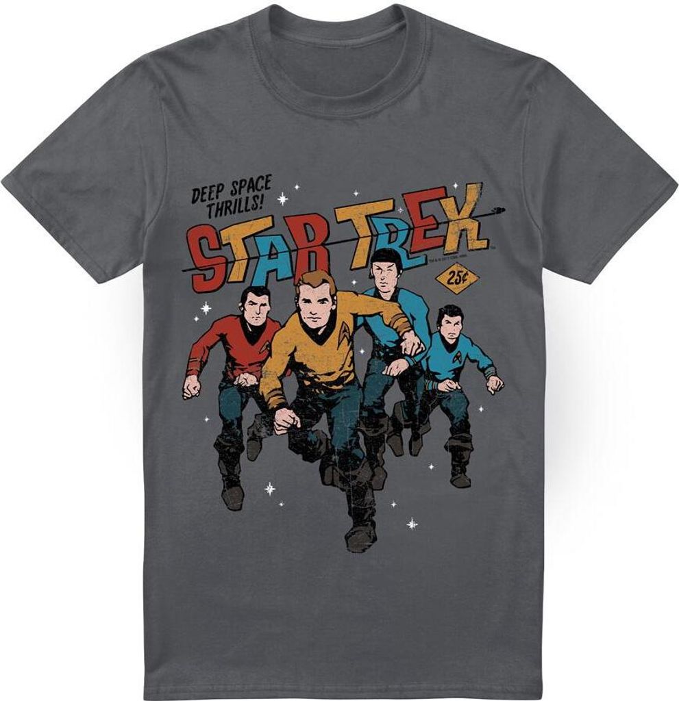 Star Trek - "Deep Space Thrills" T-Shirt für Herren TV13638 (3XL) (Holzkohle)