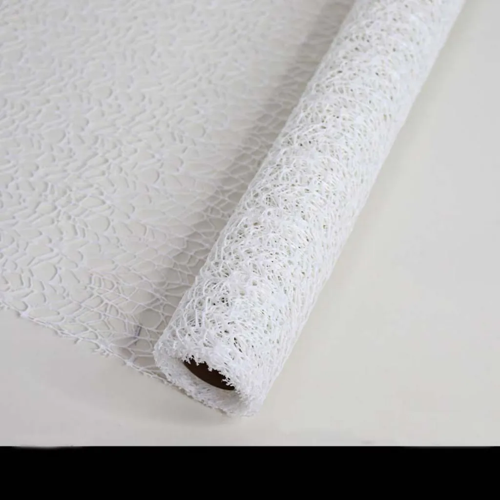 Set 2 Rotoli Rete Jacquard Floreale Bianca - Packaging Esclusivo 50cm