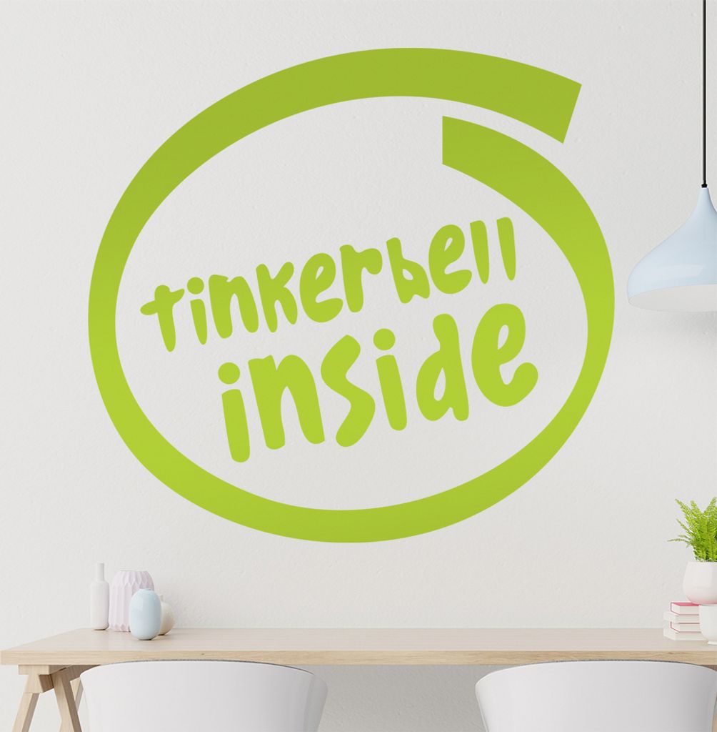 tinkerbell inside Wandtattoo in 6 Größen - Wandaufkleber Wall Sticker - Dekoration, Küche, Wohnzimmer, Schlafzimmer, Badezimmer