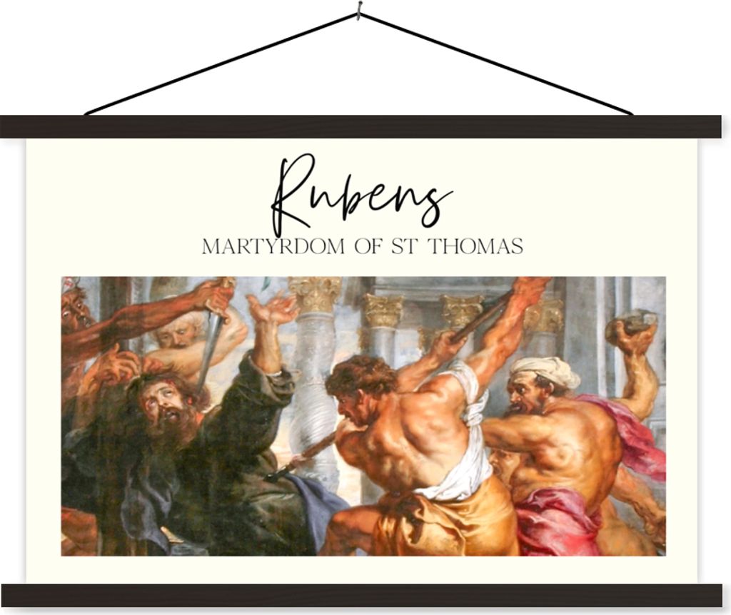 MuchoWow Textilposter Kunst - Rubens - Martyrium des Heiligen Thomas 150x100 cm mit schwarzem Rahmen - Schlafzimmer