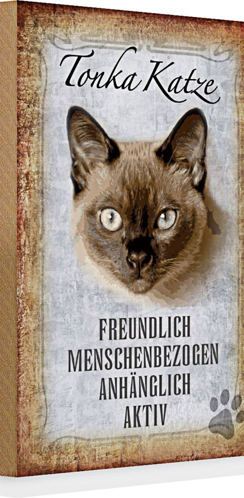 Holzschild Spruch 20x30cm Tonka Katze Wanddeko