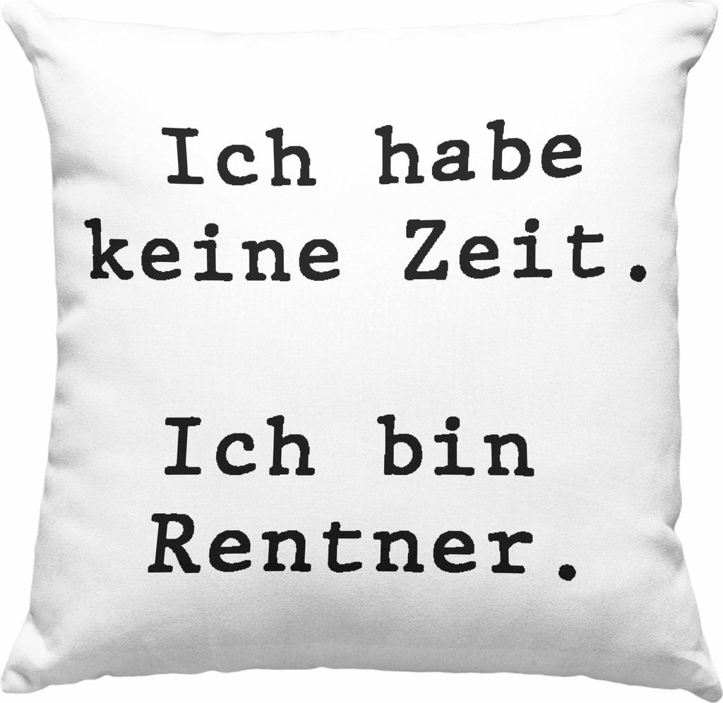 Trendation - Rentner Deko-Kissen mit Füllung 40x40 Geschenk Ruhestand Frau Mann Renteneintritt Geschenke für Männer Frauen Lustig Rentnerin Pens...