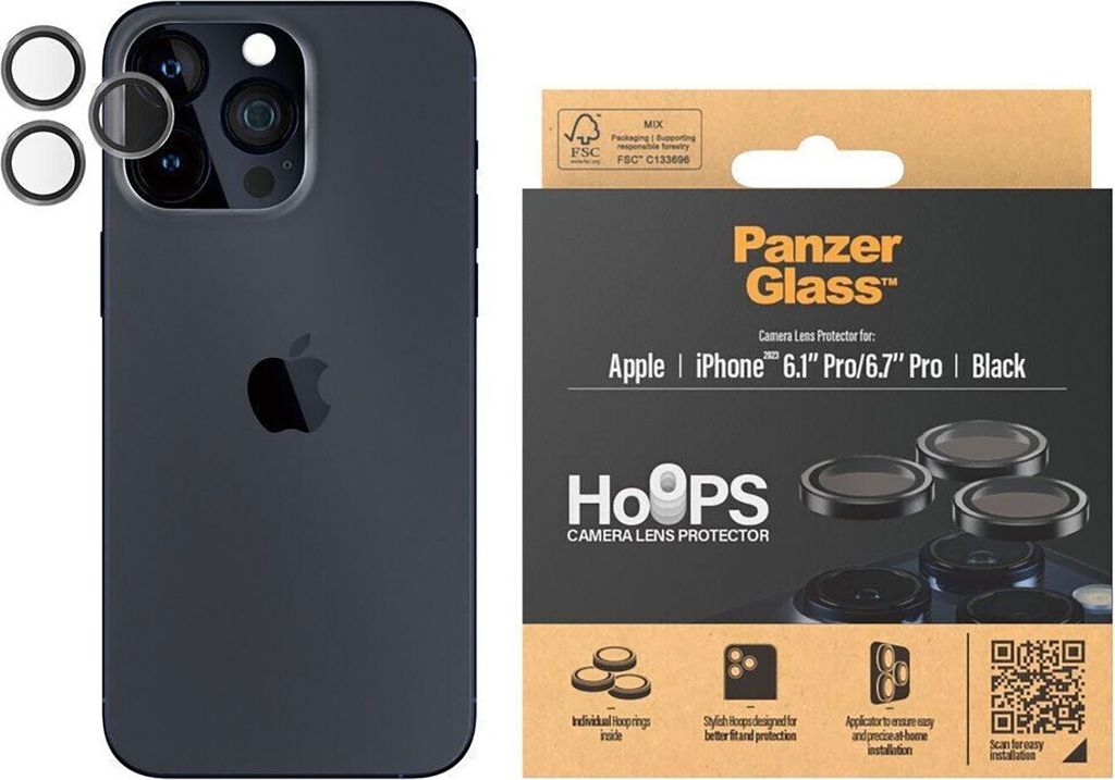 PanzerGlass ® Hoops® Metal Camera Lens Protector Black Zdjęcie produktu 