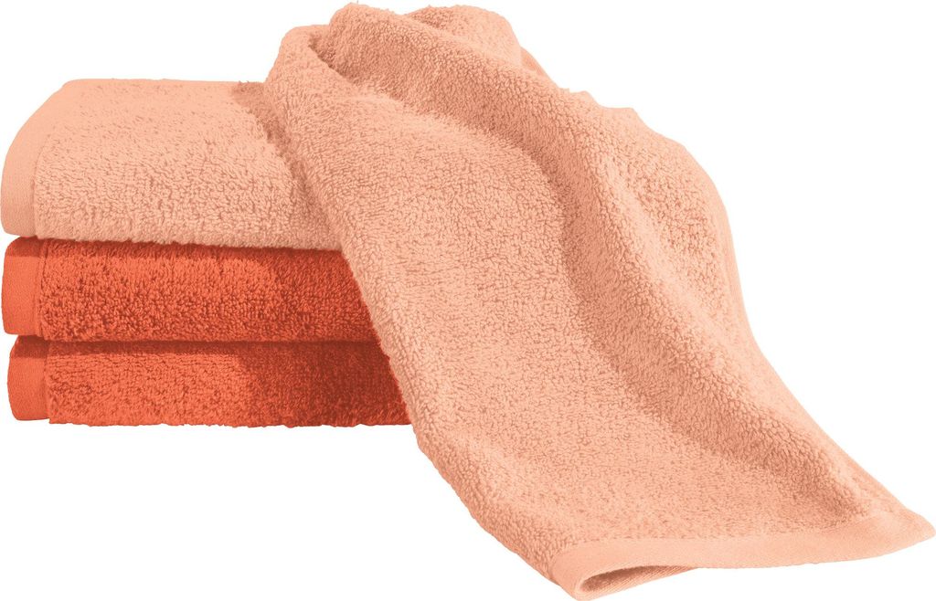 Erwin Müller Gästetuch Bühl" 4er-Pack apricot/orange 30x50 cm"