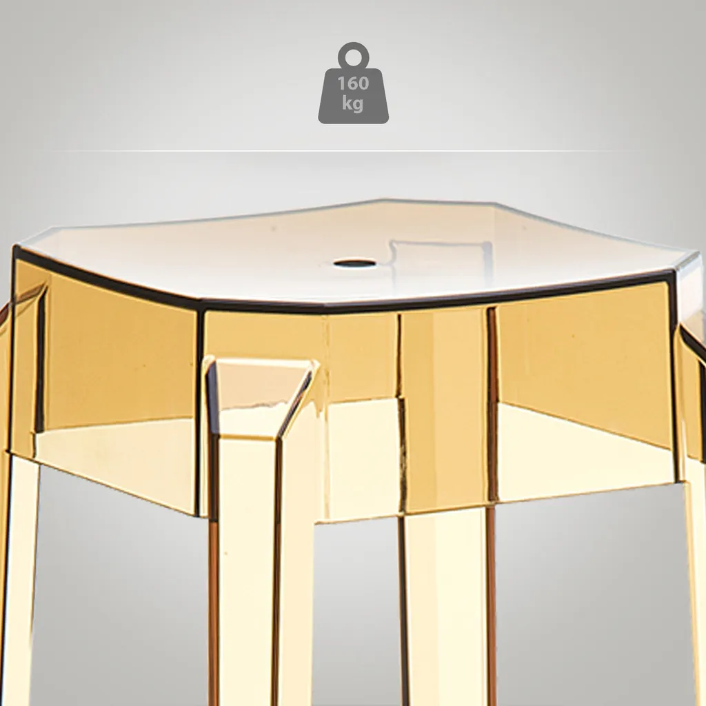 Sgabello da Bar CLP Fox Ambra: Plastica di Design per Esterno e Interno - 5