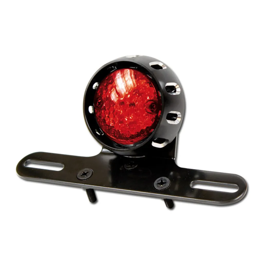 Feu arrière moto LED rouge avec support de plaque et éclairage intégré