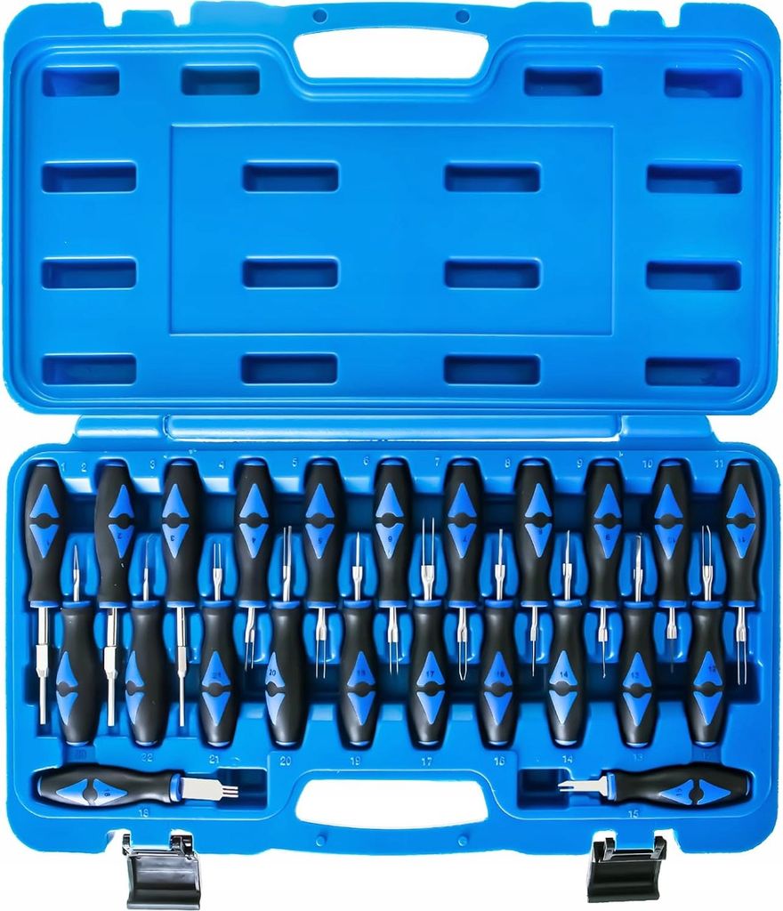LUXTOM | Werkzeugset zum Lösen von Stiftsteckern im Fahrzeugkabelbaum, 23tlg, Werkzeugset zum Entfernen, Entriegelungswerkzeug Set, Auspinwerkzeug