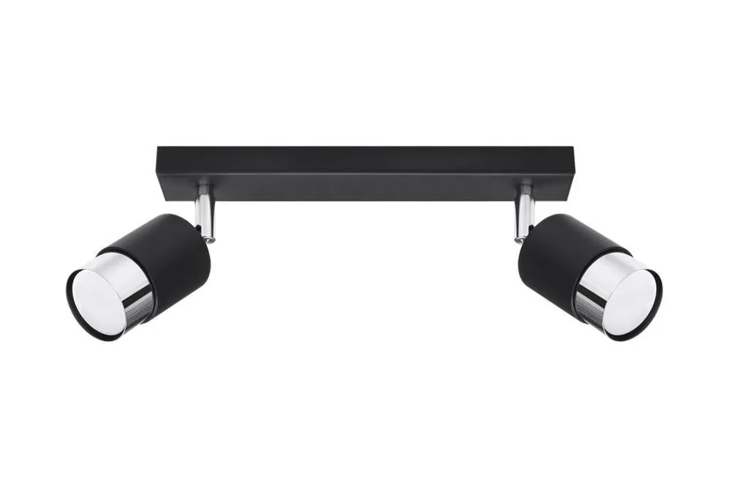 Lampada Soffitto NERO 2 Sollux | Black & Chrome Industrial Design