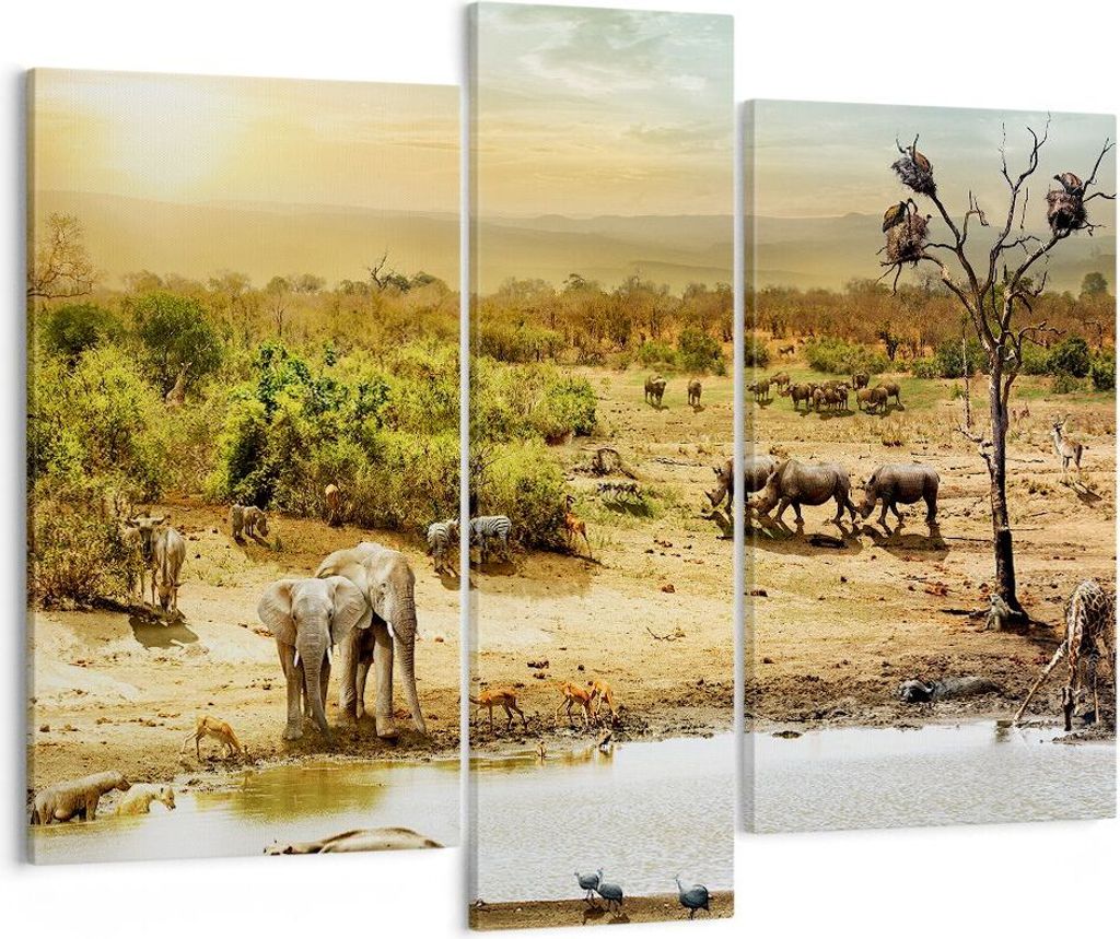 Bild auf Leinwand - Leinwandbild - Safari Tiere - 95x80cm - Produktbild 