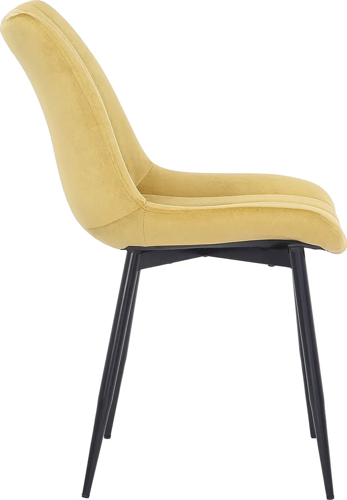 CLP Set di 2 sedie Rahden in velluto con struttura nera, giallo - 4