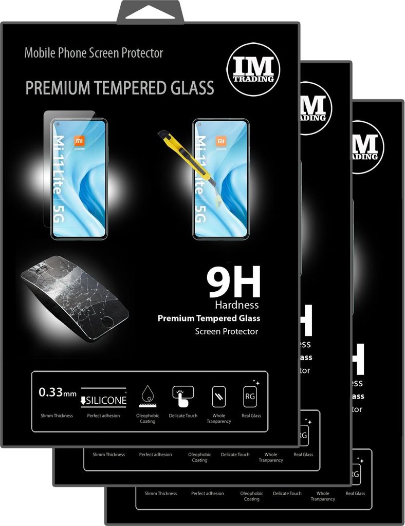 cofi1453 3X Panzer Schutz Glas 9H Tempered Glass Display Schutz Folie Display Glas Screen Protector kompatibel mit XIAOMI MI 11 LITE