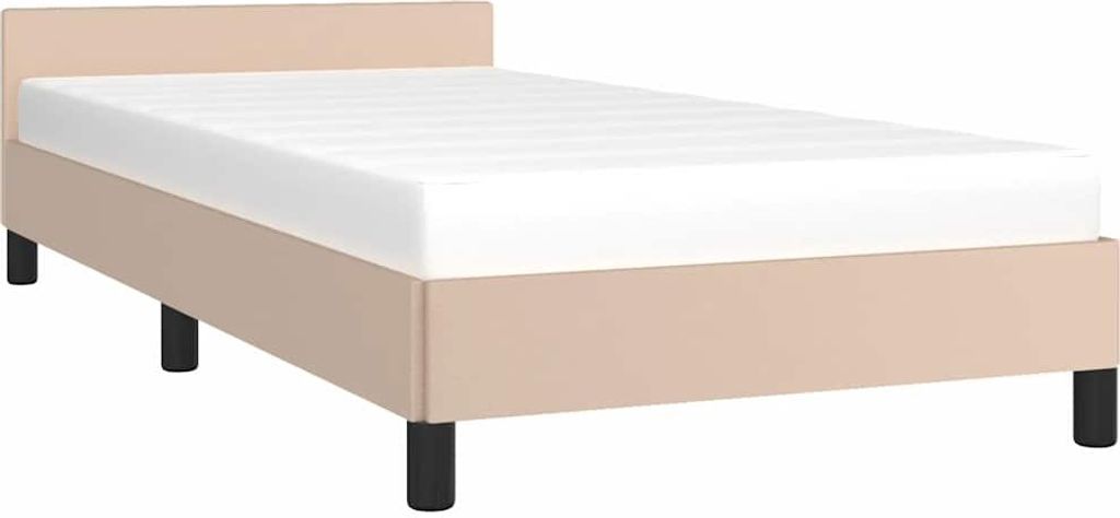 vidaXL Bettgestell mit Kopfteil ohne Matratze Cappuccino 80x200 cm