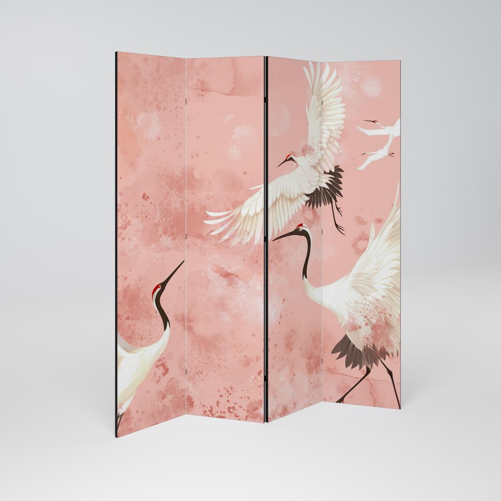 SpaceRebels Paravent Raumteiler - 4-teilig Raumtrenner, Druck 1-Seite - Raumtrenner - Trennwand Wohnung - Room Divider - Spanische Wand Deko Modern...