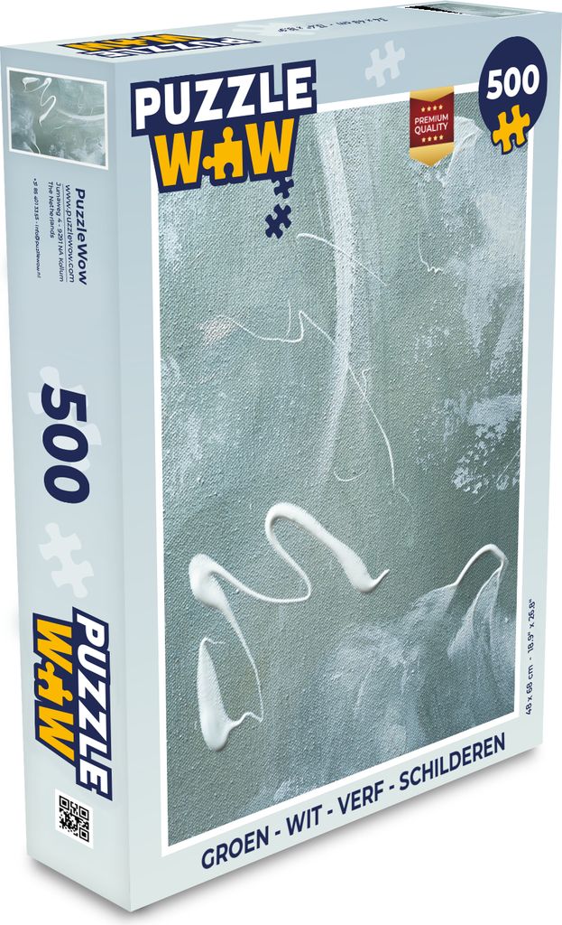 MuchoWow Puzzle 500 Teile Grün - Weiß - Farbe - Malerei - Denken - Spiel - Toy