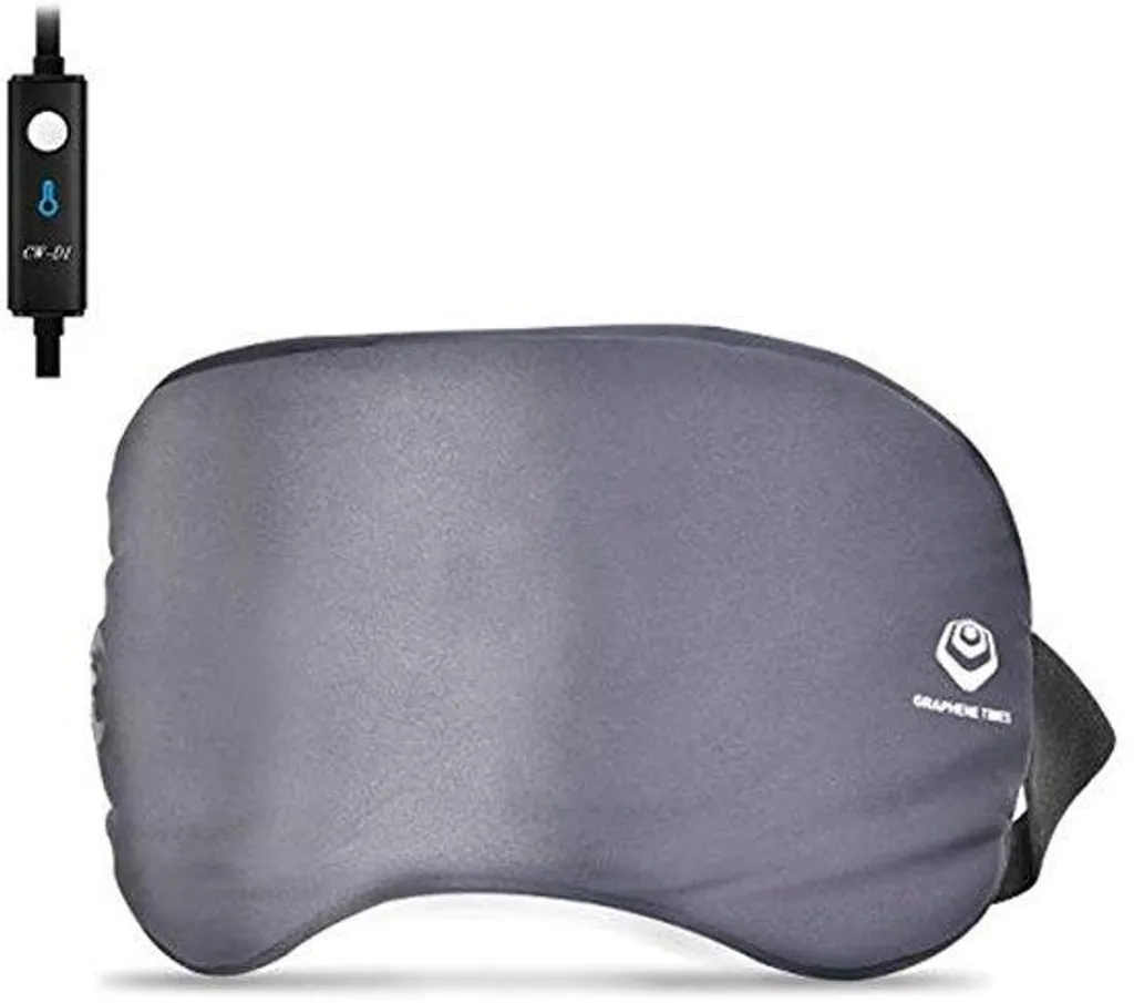 Masque chauffant yeux pour sommeil et détente infrarouge Confort Gris