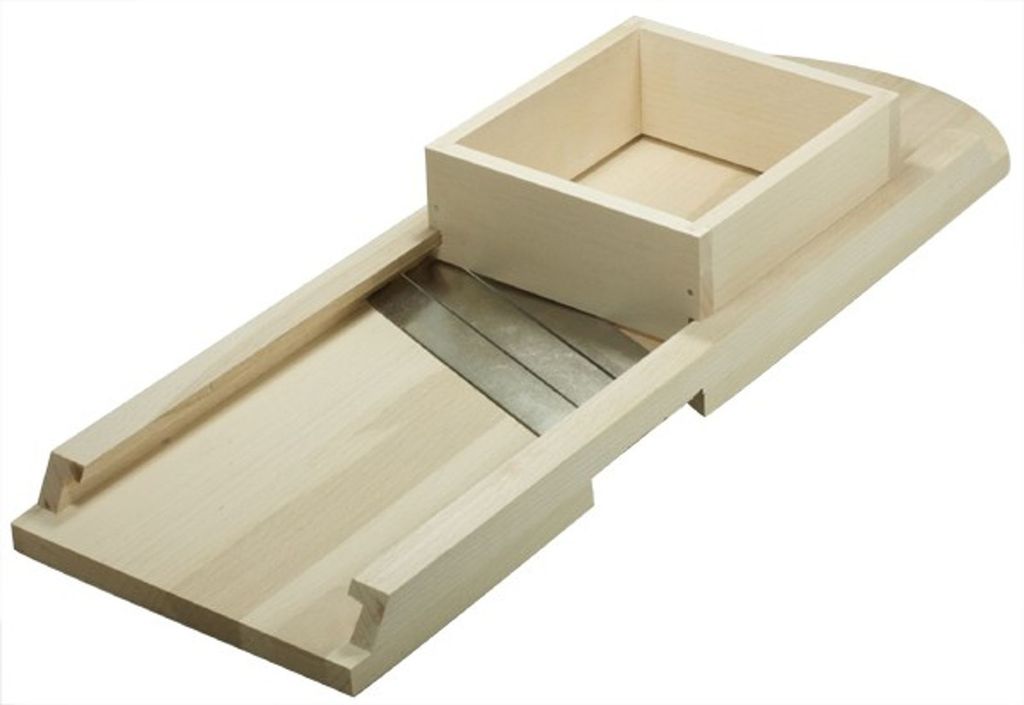 Krauthobel, einfach, rund, 3 Messer und Schublade aus Holz Produktbild 