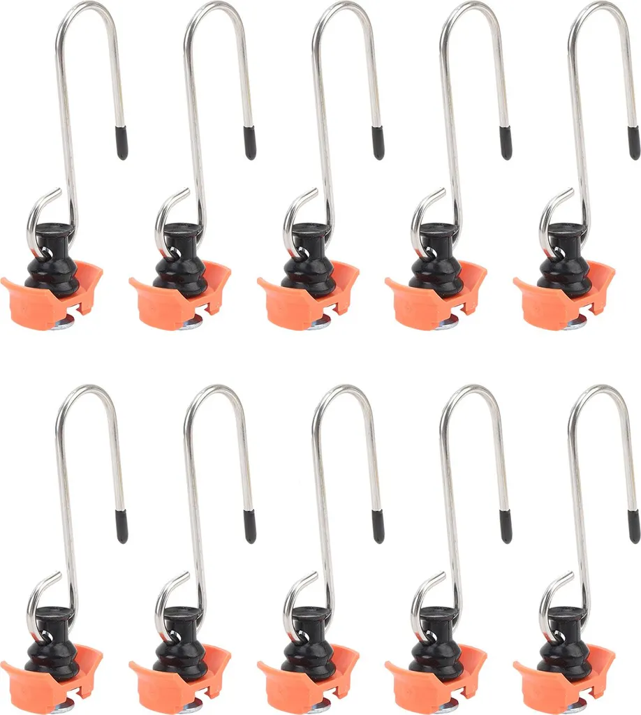 Pions d'Arrimage Rail L-Track avec Crochet Orange pour Van - 10 Pcs