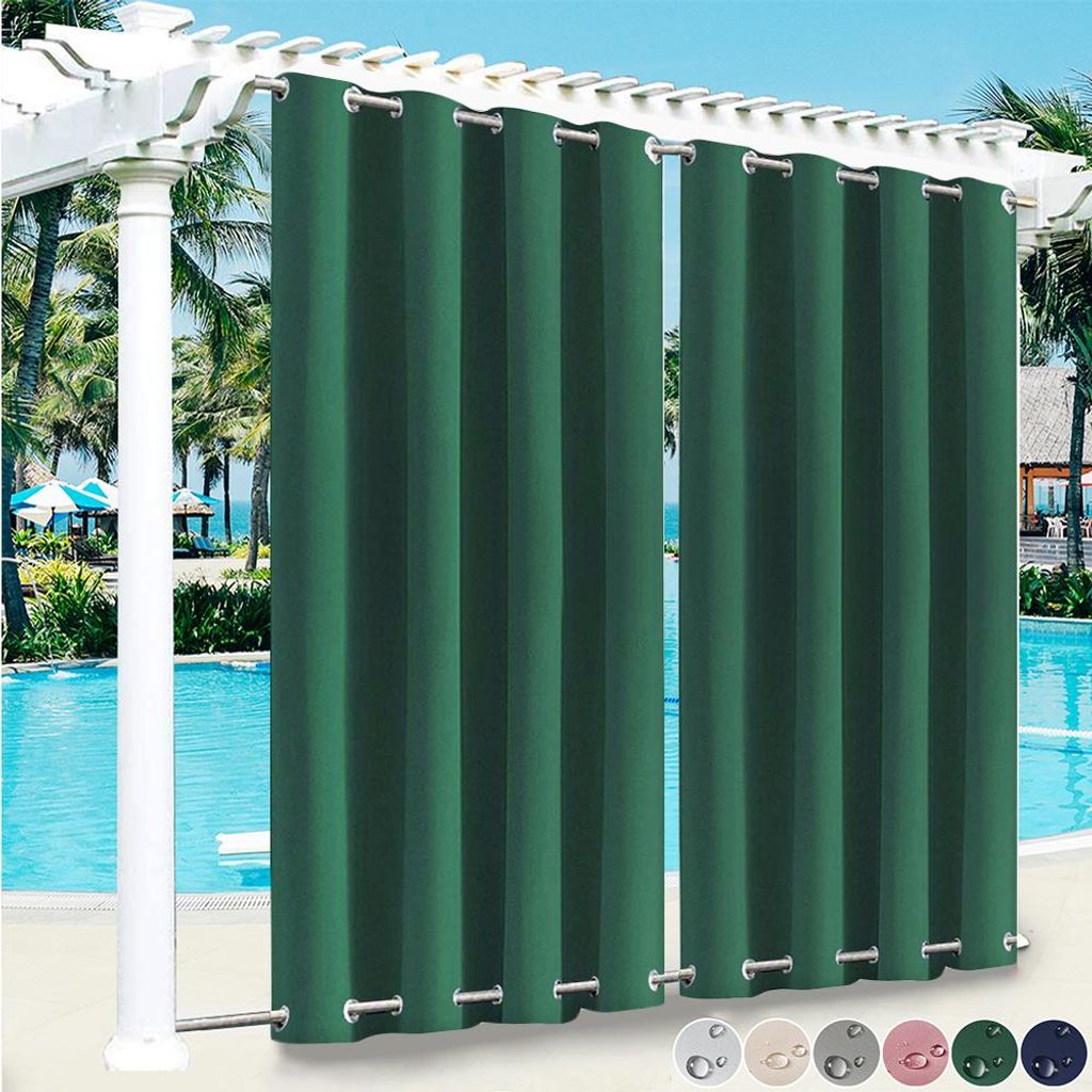 1 Stück Outdoor Vorhang Mit Ösen Oben Und Unten Außen Blickdicht Vorhänge Wasserdicht Winddicht Verdunkelungsvorhang Für Terrasse Balkon Garte...