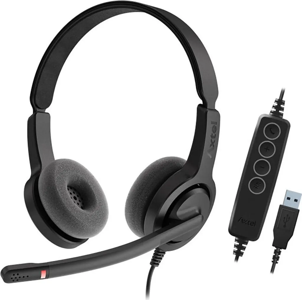 Casque micro pour visioconférence Axtel AXH-V28UCD USB Noir Pro PC - 2