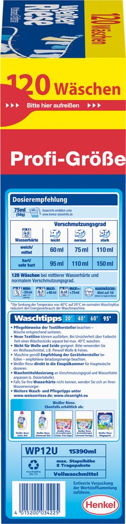 Weißer Riese Universal Pulver Profi Wäsche 120WL 6000g Produktbild 2
