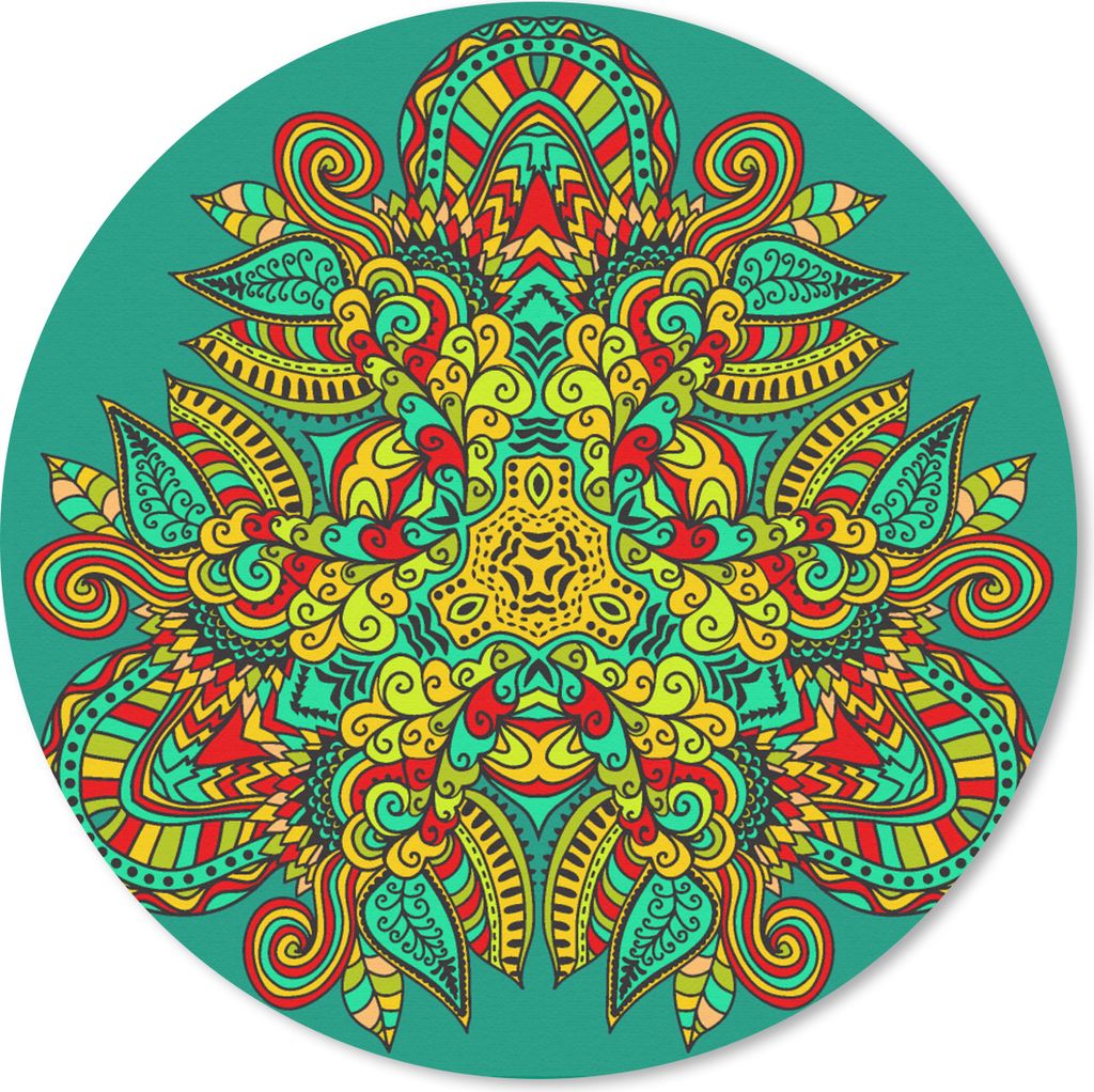 MuchoWow Mauspad Mousepad Muster - Locken - Folklore 50x50 cm - Mousepads - Maus Mat - Pad - Mausunterlage - Vinyl