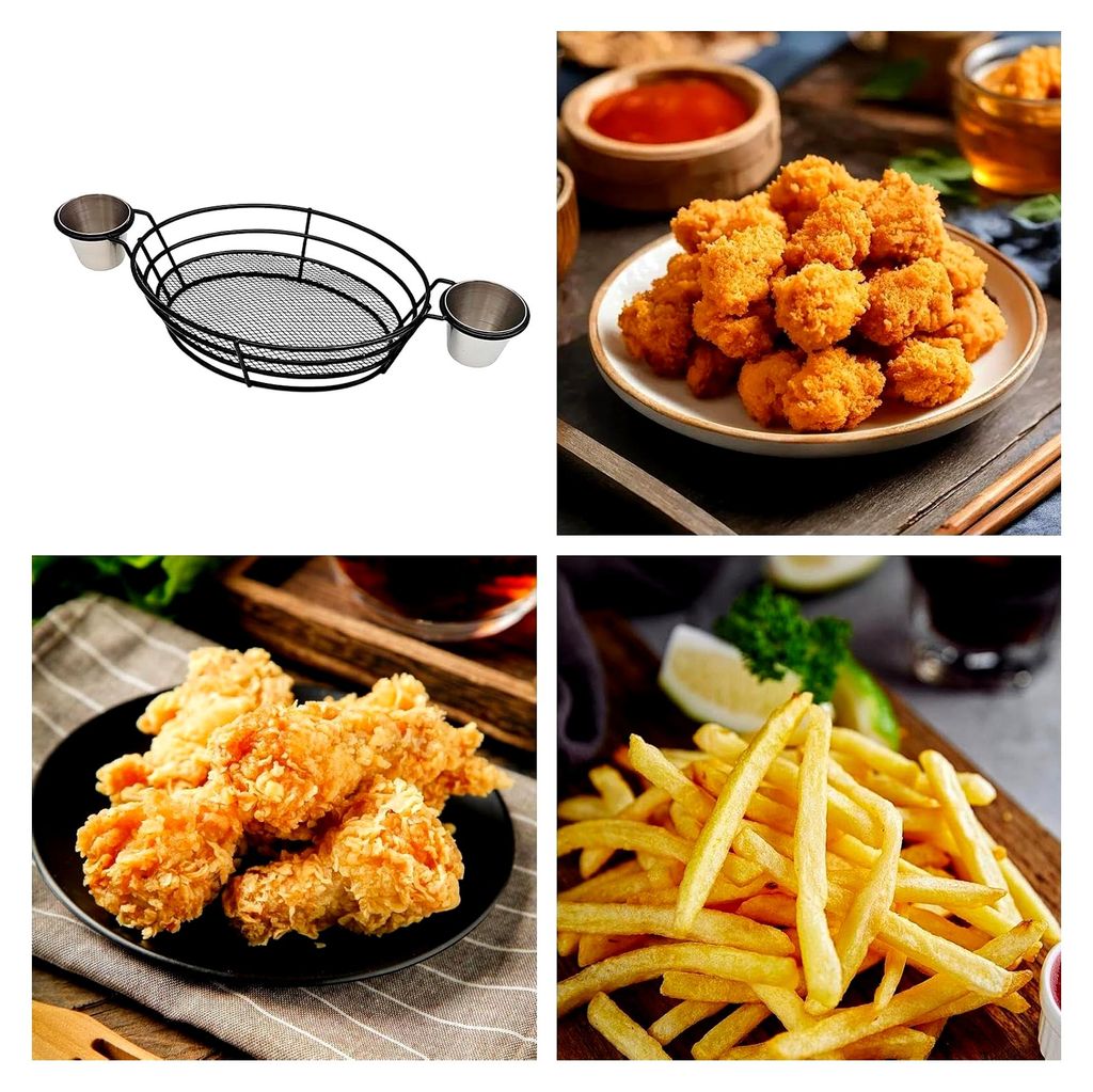 Fast-Food-Paniere - Frittierhalter und Lebensmittelbehälter, Servierschale mit Dip-Schalen | Für Hamburger, Popcorn, Nachos, Sandwiches, Hot Dogs...