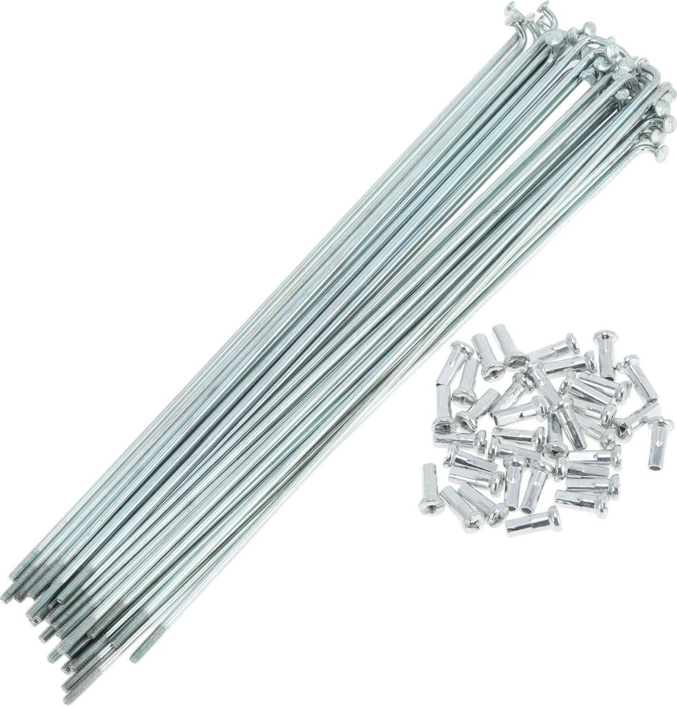 36 Set 14G Fahrradspeichen 174mm Fahrradrad Speichen Verzinkter Kohlenstoffstahl Silberton