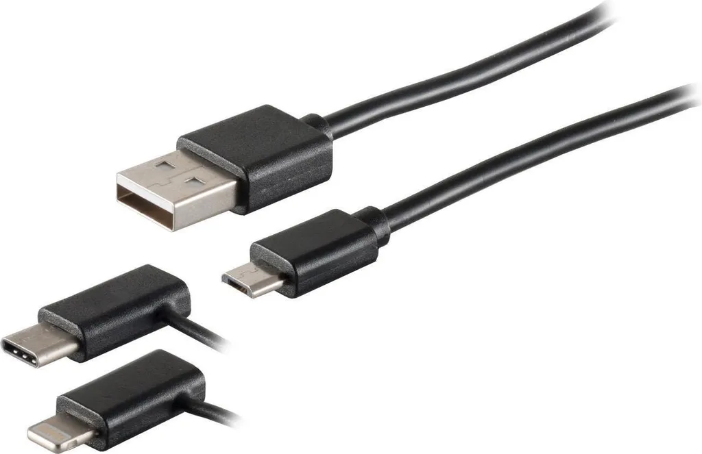 Câble USB 1m Noir Haute Vitesse S-Conn 14-15025 avec Prise Type A