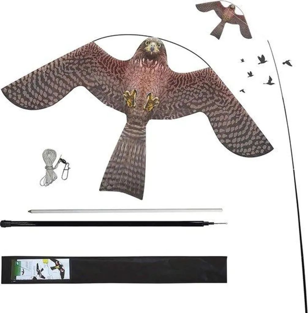 Stop aux oiseaux dans le jardin : effaroucheur Vlieger mât 4m complet