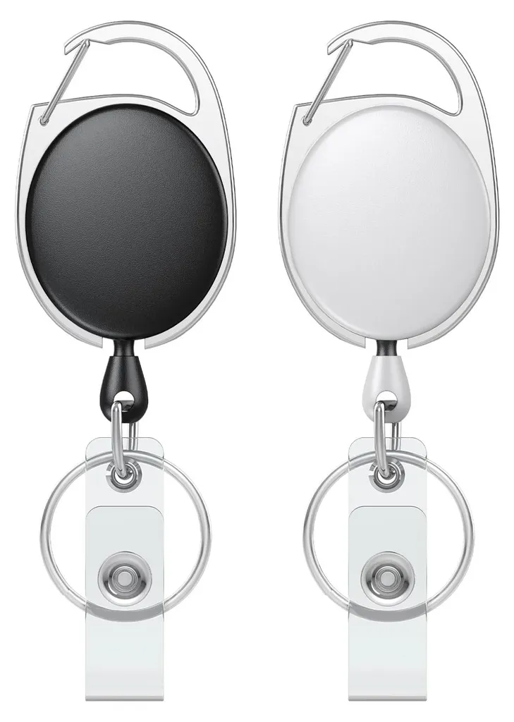 Lot de 2 porte-clés rétractables avec porte-badge et cordon en nylon 61cm