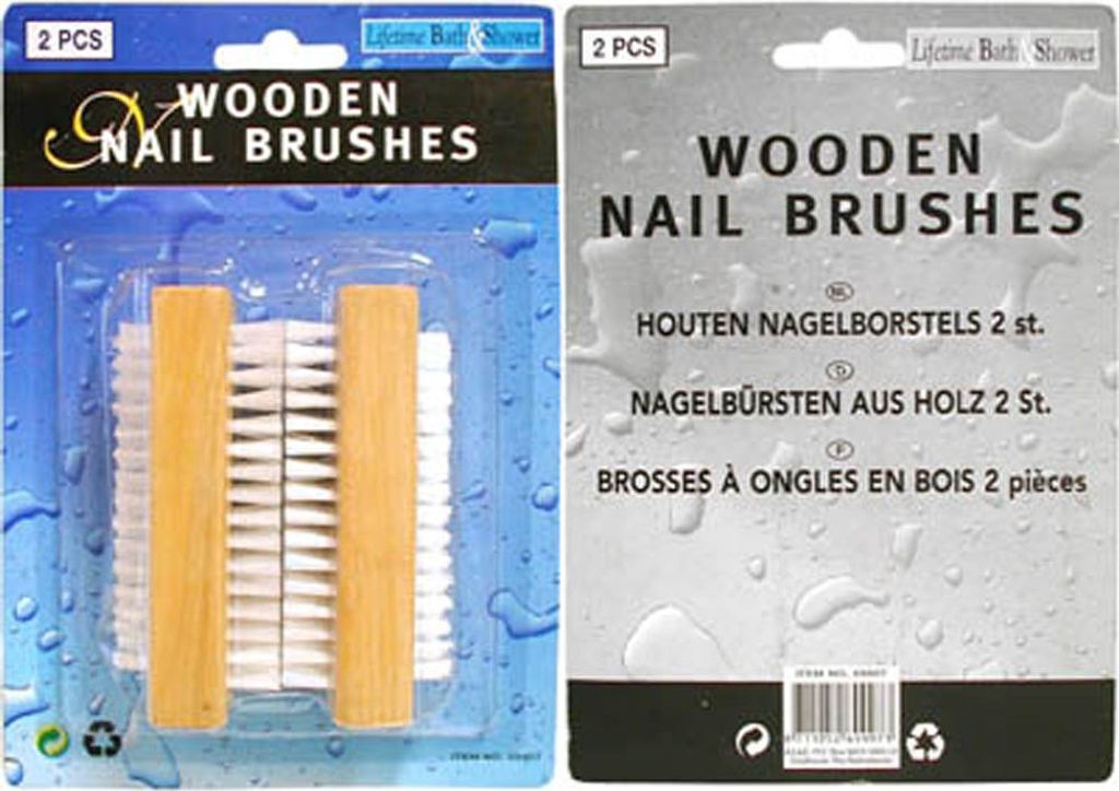 2er Pack Nagelbürste Holz ca. 95x33x38mm Produktbild 