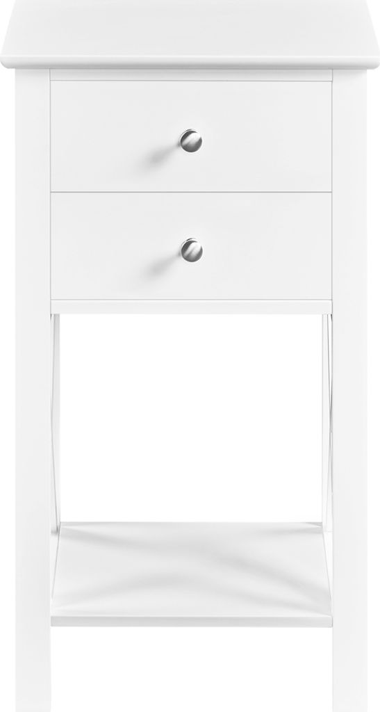 Yaheetech Nachttisch Beistelltisch mit 2 Schubladen & 1 Ablagefach Couchtisch Sofatisch fürs Wohnzimmer Schlafzimmer Büro Weiß 40x30x70 cm Weiß
