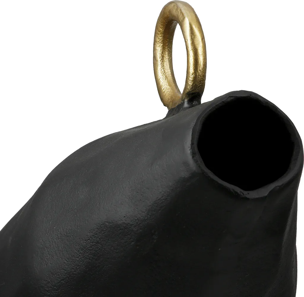 Vase soliflore moderne en métal noir, objet déco design Dora 24cm - 4