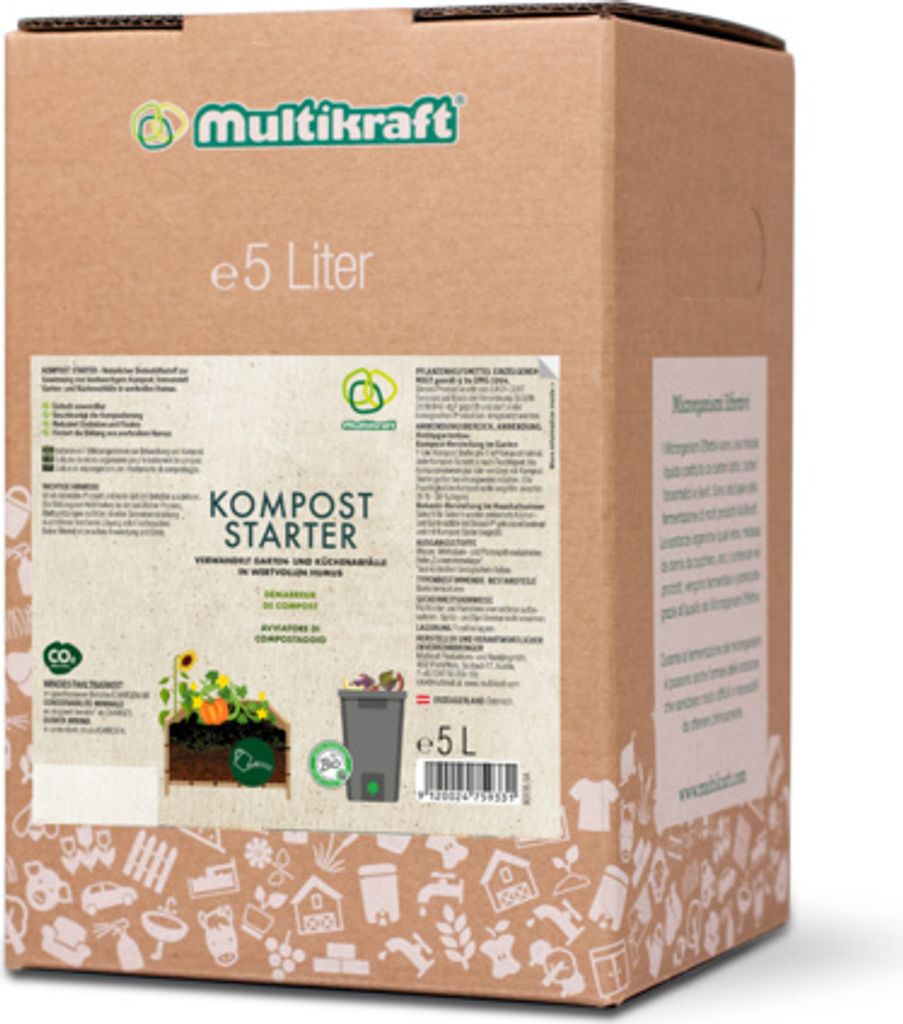 Multikraft Kompost Starter 5 Liter Verwandelt Garten- und Küchenabfälle in wertvollen Humus
