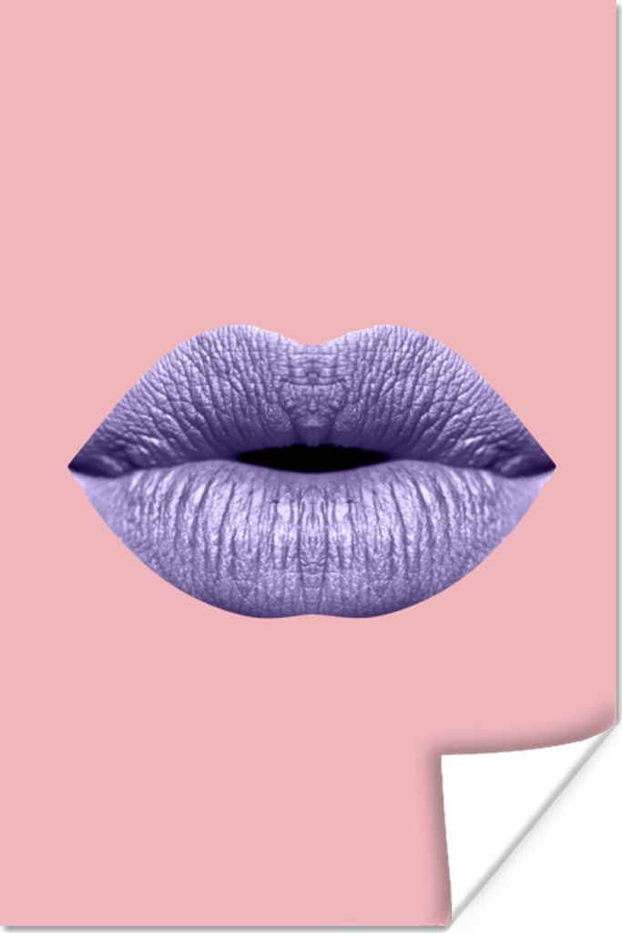 MuchoWow Poster Lippen - Pastell - Rosa 60x90 cm - Wanddekoration