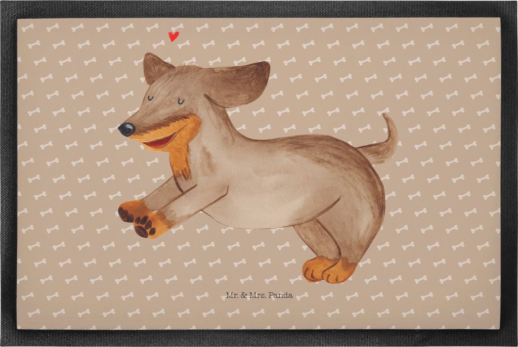 Mr. & Mrs. Panda fußmatte Hund Dackel 50 x 75 cm - Hundeglück - Geschenk, Türmatte, Gummimatte, Schmutzfangmatte, Sprüche, Fußabstreifer, Dach...