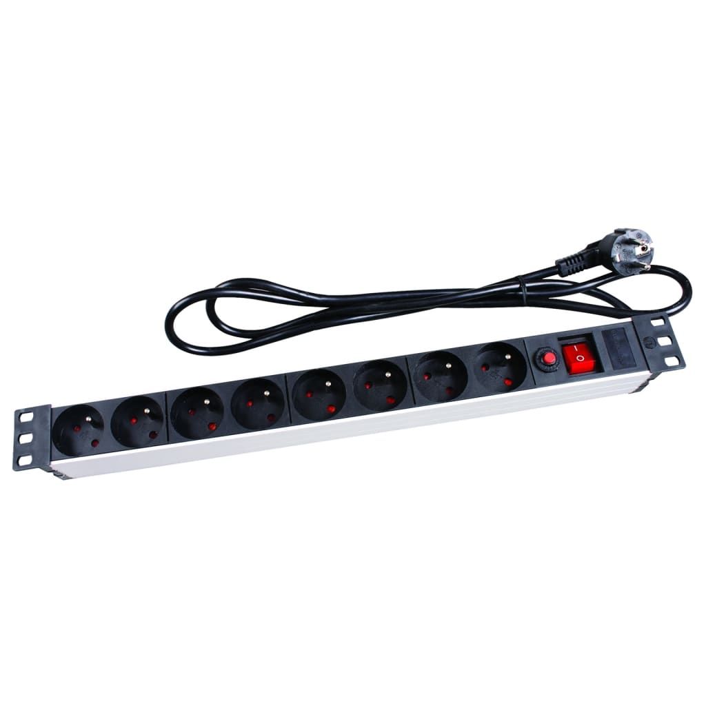 8cestný napájecí proužek pro 19" rack-francouzskou zásuvku Obrázek produktu 