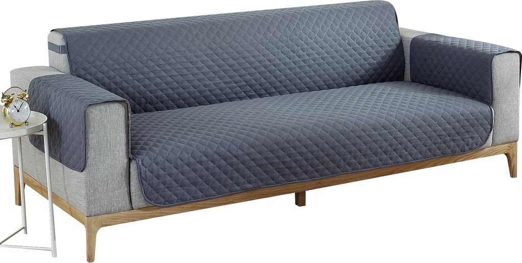 Sesselschoner 1 Sitzer Sofa Schoner Universal Wasserdicht Reversibel Gesteppte Gepolsterter Sofaschutz Sesselauflage, Grau