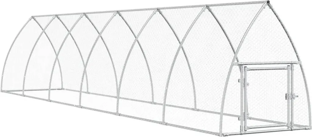 Parc à poules 600x105x120 cm argenté pour élevage de jardin spacieux