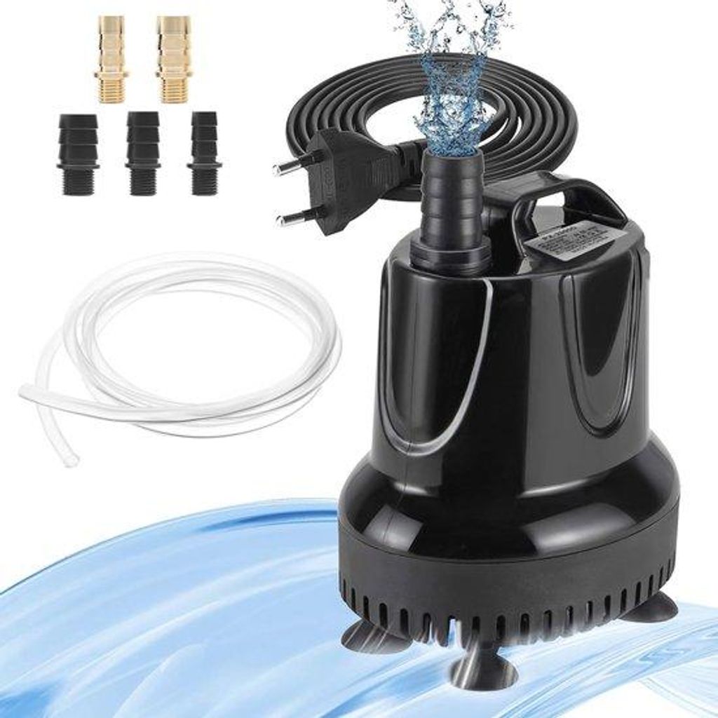 Kleine Mini-Pumpe 25W - Wasser- Pump 1200L/H mit 3 Sprinklern für Teich, Brunnen, Aquarium und Garten
