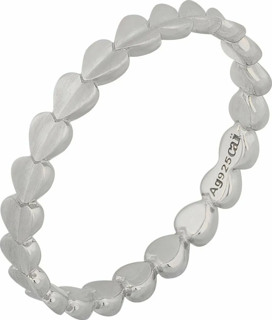 anello cai 925/- argento rodiato cuore impilabile
