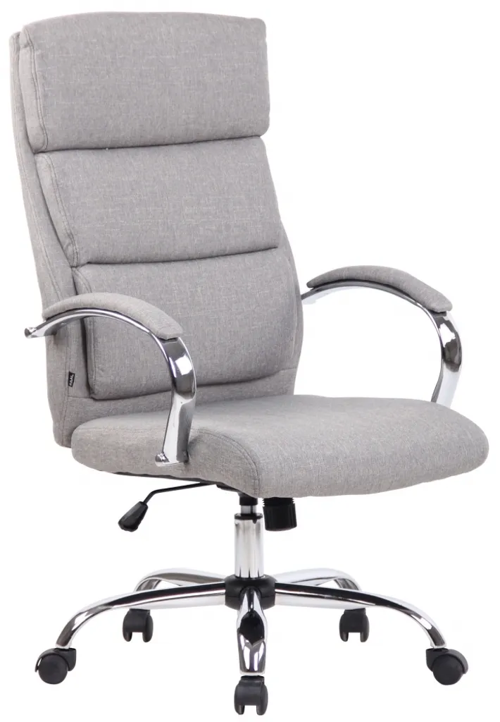 Chaise de bureau Bradford Tissu - Fauteuil de travail ergonomique gris